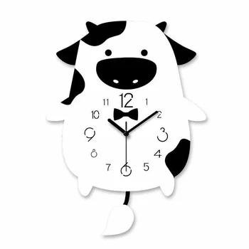 

Cartoon Swing Wall Clock Children's Room Mute Clock Theme Park Training Class Cute Animal Decoration Wall Cartoon Wall Clock