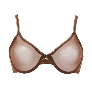 YBCG Sexy Bra Lace Mesh See Through Hollow Lingerie Big Cup Unlined Thin Transparent Women's Underwear Panties 1