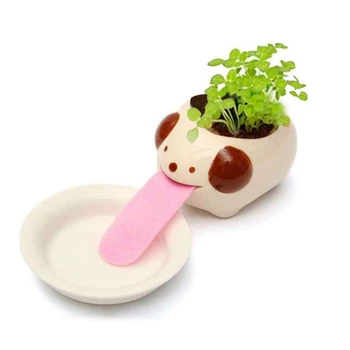 

Watering Flower Pot Tongue Cute Animal Flower Pot Home Green Decor Ceramic Indoor Desk Flower Pot Panda Cartoon Automatic