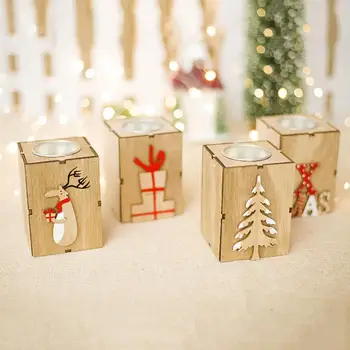 

Wooden Candlestick Multicolor Wedding Christmas Wood Party Mini Wooden Candlestick Christmas Wooden Candlestick Decoration Tree