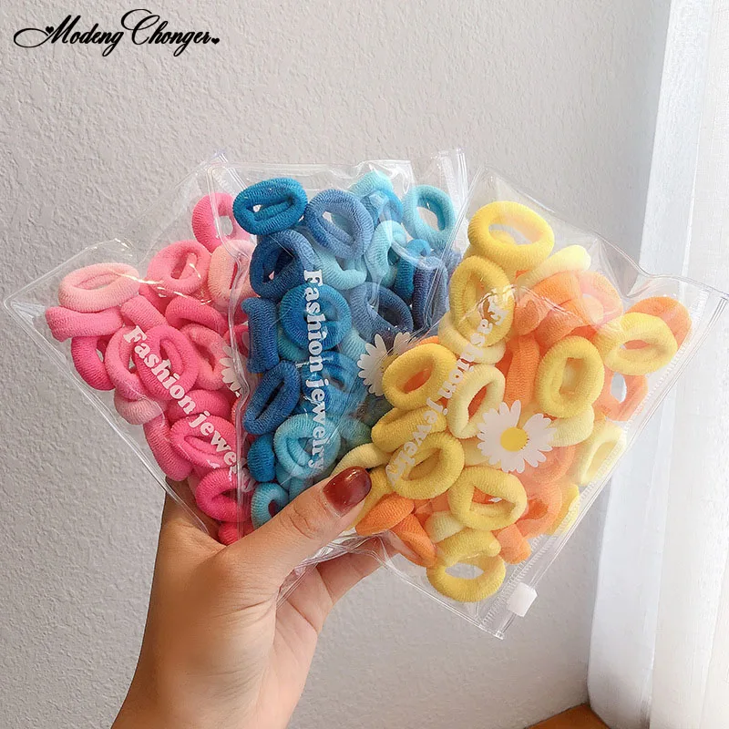 50PCS  Lovely Children Colorful Hair Ties Cute Rubber Bands Ponytail Elastic Hair Band Hair Rope Cartoon Girl Hair Accessories summer baby baseball hats lovely cartoon the outer space bear pattern sun hat for kids boys girls thin quick drying children pea