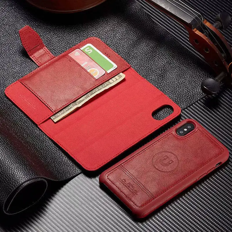 2 в 1 PU кожаный бумажник автомобильный Магнитный чехол для iPhone XR XS X XS Max 7 8 6 6S Plus визитница флип-чехол Fundas