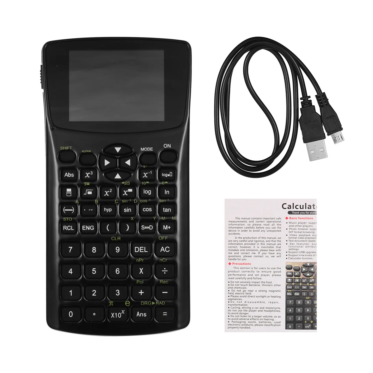 

Scientific Calculator Multifunctional Support Students Learning Tool Built-in 4GB Memory Storage for Exams Tests