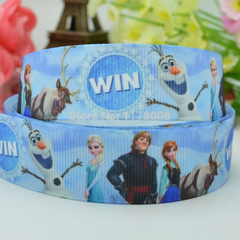 DUWES 7/" 22 мм 50 ярдов Elsa WIN печатная корсажная лента, бант для волос DIY материалы для одежды ручной работы оптом OEM