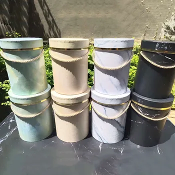 

Deep Bucket Round Paper Gift Box with String Handle for Holding Flowers & Gifts in Two Different Sizes Set Happy Mothers' Day