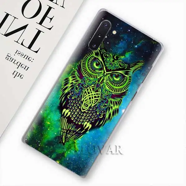 Анималистический принт с изображением сов, телефонные чехлы для samsung Galaxy Note 10 S10 плюс 5G S10e A30 A40 A50 A60 A70 M40 жесткий чехол - Цвет: 012