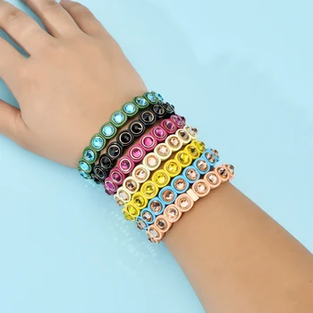 

ZMZY Multicolor Strand Stacked Bracelet Femme Colorful Elastic Crystal Beads Bracelets For Women Ladies Jewelry Gift