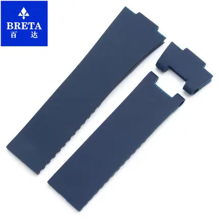 BRETA 25*12 мм водонепроницаемый силиконовый резиновый stap черный коричневый синий ремешок для часов для Ulysse Nardin морской Diver ремешки для часов