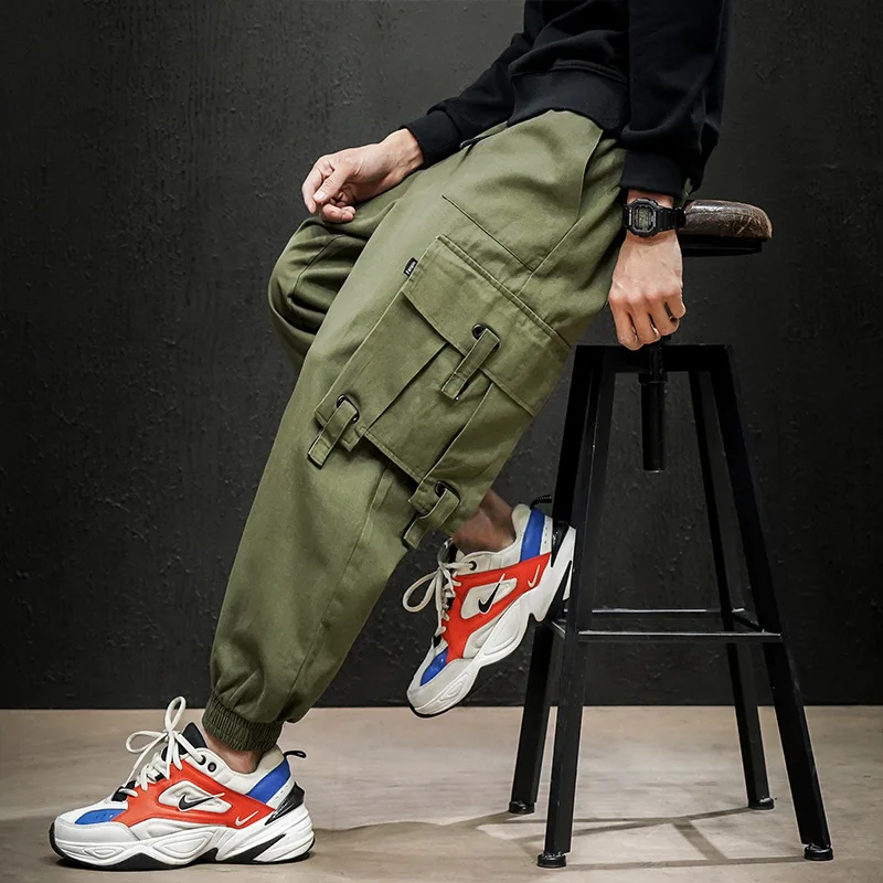 

2020 Spring New Style Japanese-style Macheda Large Size Beam Leg Large Pocket Capri Bib Overall Hk200