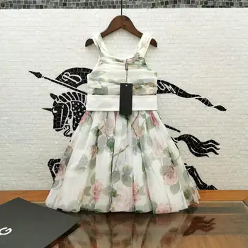 

2020 Princess Summer Girl Dress Classic 3D printing Ruched mesh party Children Dancing Dresses For Girls vestido infantil 3-8Y