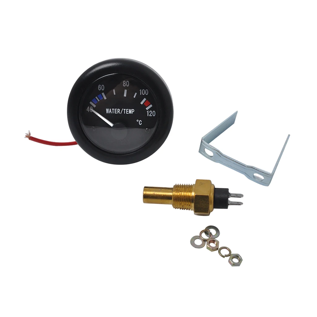 52mm 2'' Boat Water Temp Gauge Meter 40-120℃ & NPT3/8 Sensor