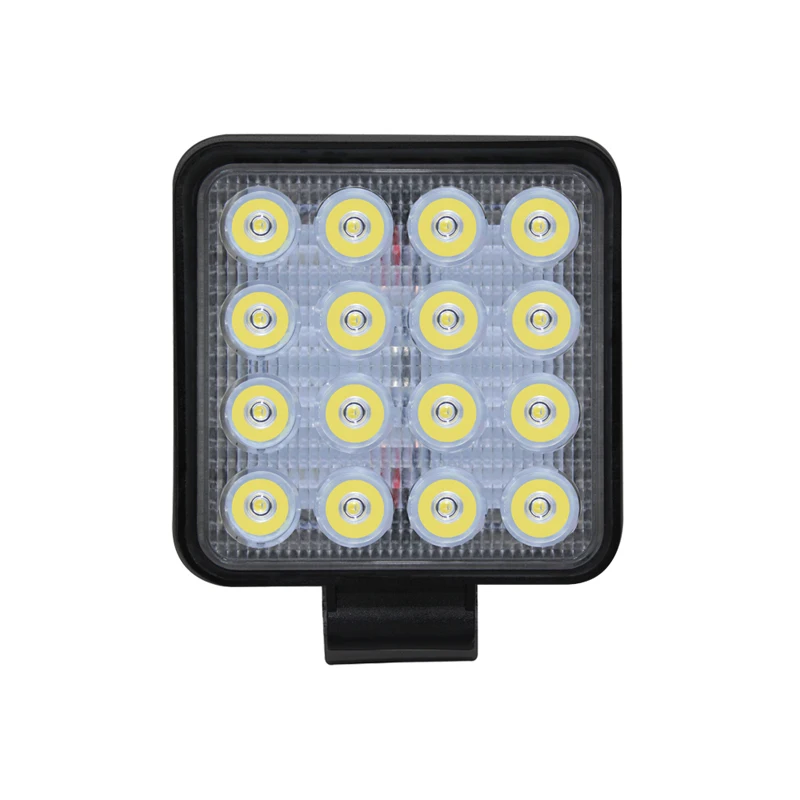 XFZMZBZ 48W Светодиодный рабочий свет 12V 24V 4800LM 6000K боковая светящаяся фара дальнего света внедорожника для грузовиков внедорожников - Цвет: Черный