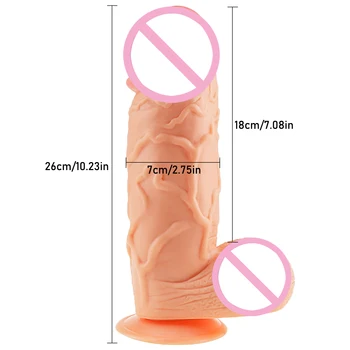 26*7CM Oversized Realistic Dildos Huge Simulation Penis with Suction Cup Thick Phallus Dick Sex Toys for Women Masturbation 2