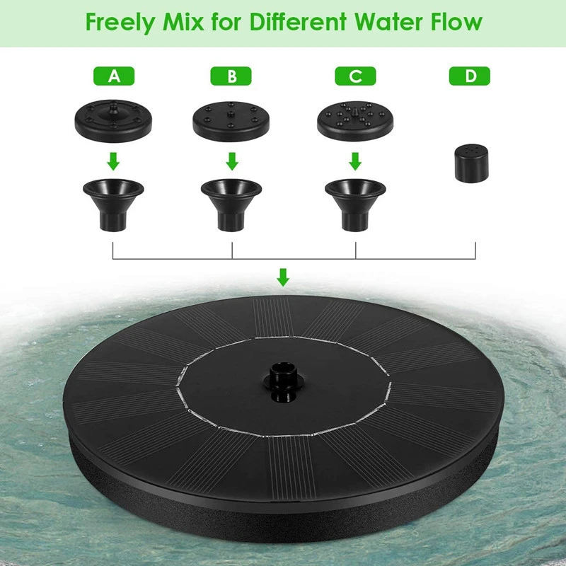 7V-Solar-Fountain-Watering-Kit-Power-Solar-Pump-Pool-Pond-Submersible-Waterfall-Floating-Solar-Panel-Water.jpg 7 V Napenergia Szökőkút Öntözőkészlet Power -Medence Tó Mergyelhető Vízesés Úszó Napelemes Vízkút Kerthez - Image 2