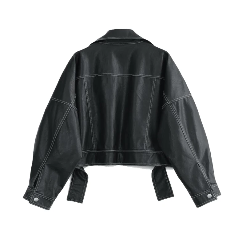 Черная куртка-бомбер, Женская куртка большого размера, винтажная кожаная куртка, кардиган в стиле хип-хоп, уличная одежда, куртки, пальто, chaqueta
