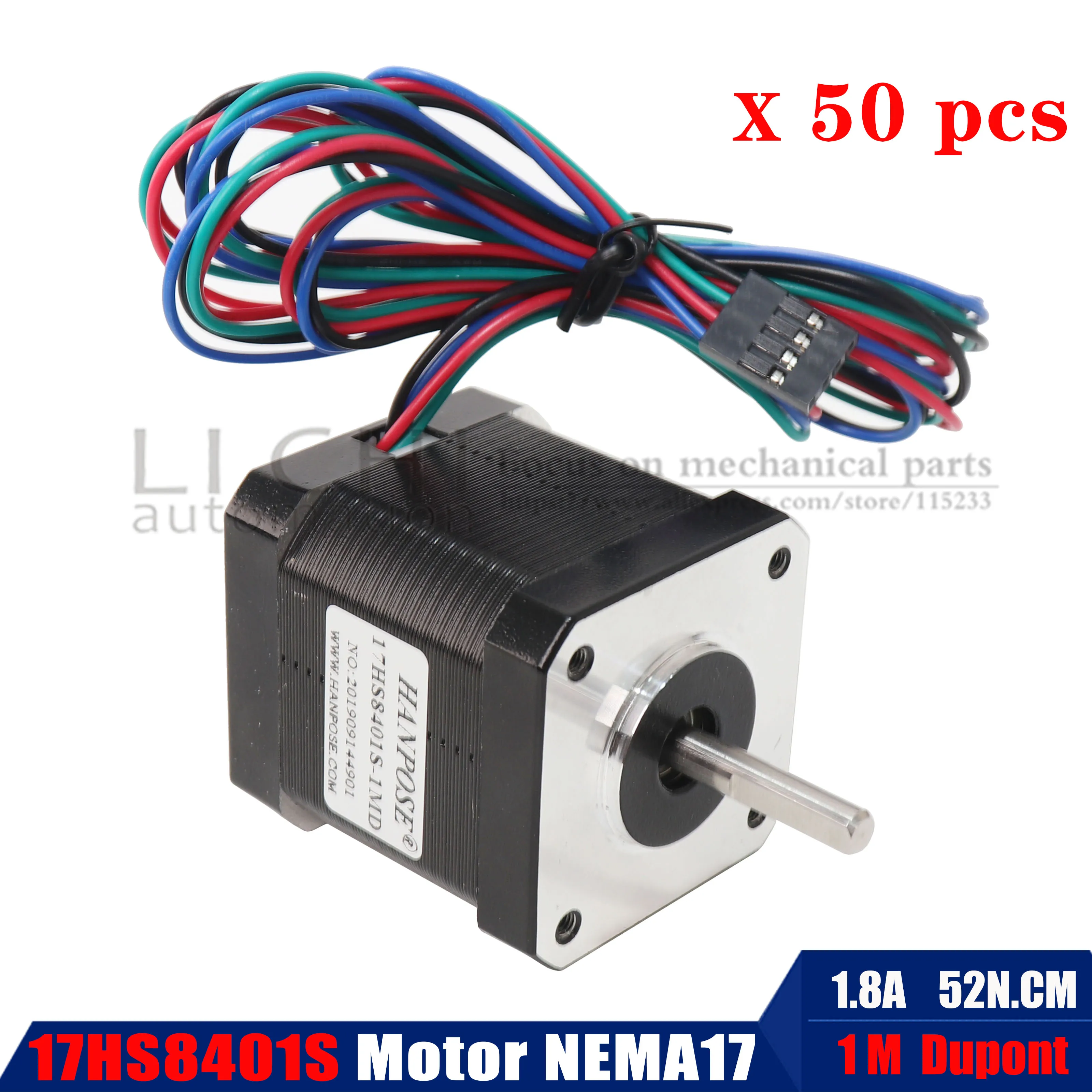 Nema 17 мотор 50 шт 42 Мотор 42BYGH 48 мм 4 свинцовый шаговый двигатель 17HS8401S DP для XYZ 3d