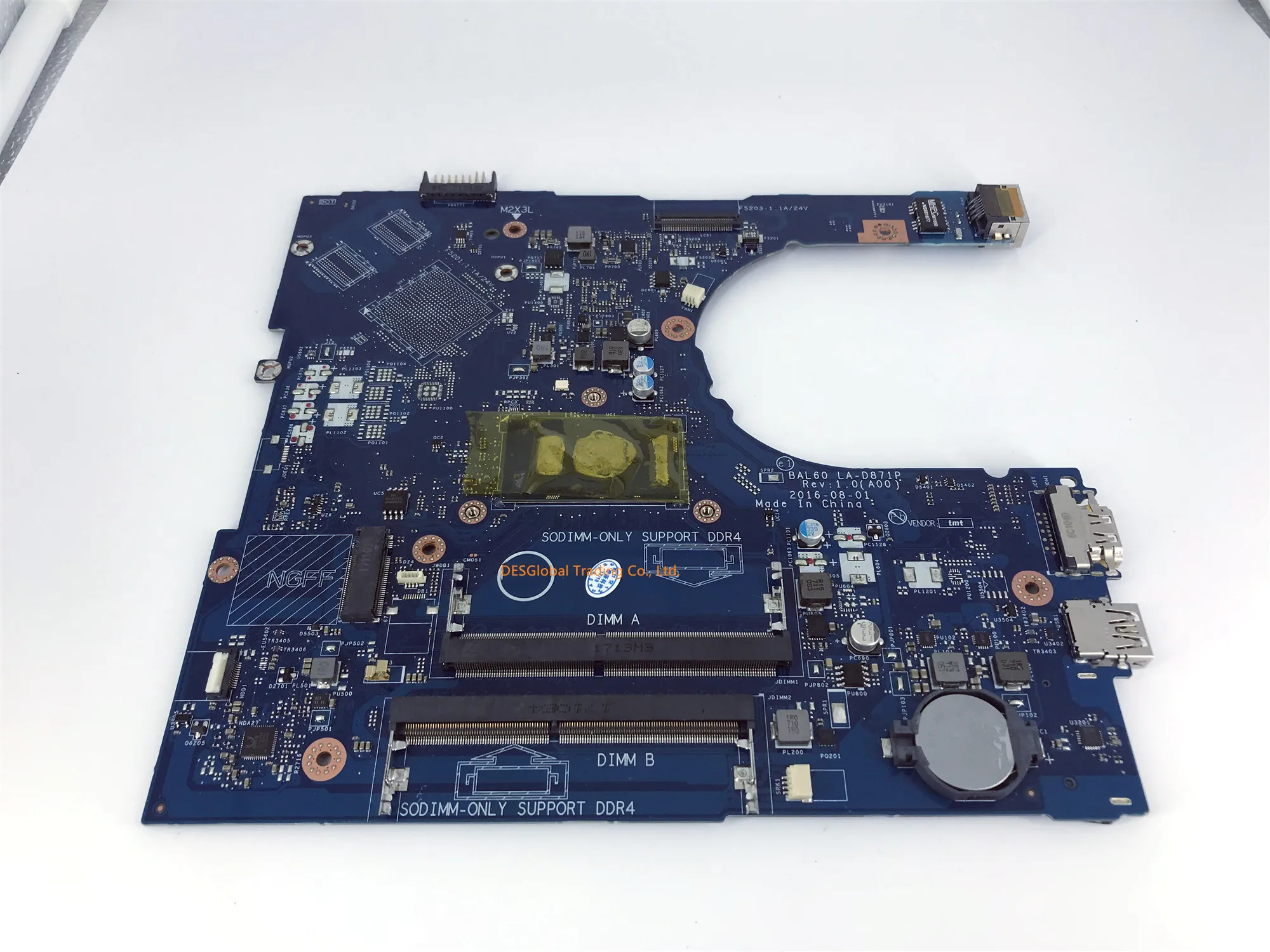 

BAL60 LA-D871P For DELL inspiron 14 5468 5468D 5566 Laptop Mainboard Motherboard SR2ZW i3-7100U CPU Working Perfectly