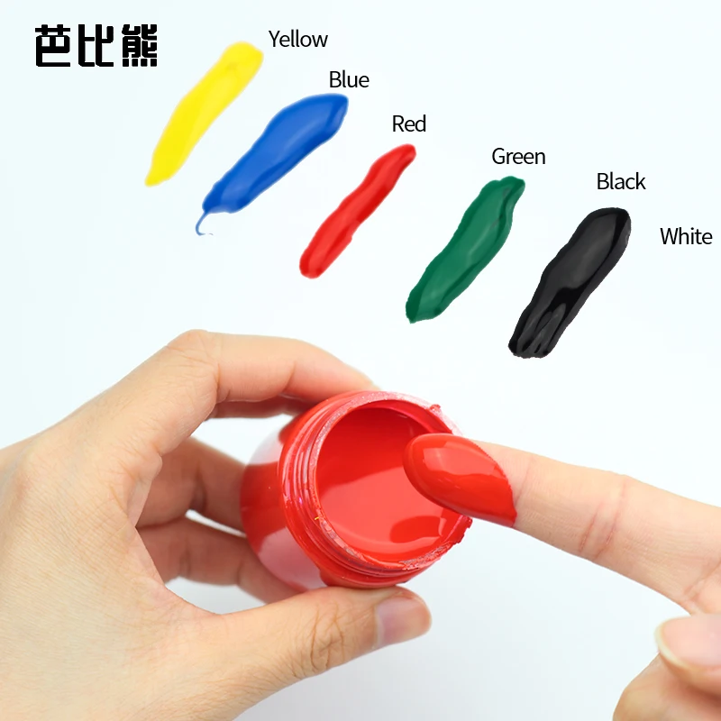 Barbie Bear Creative Finger Pigment 35ML Painting Set 6 Colors Pigment DIY Graffiti Paint Safe Non-toxic Mild Delicate Supplies
