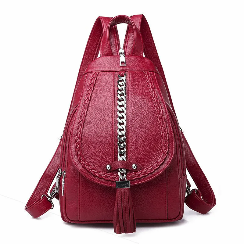 

LANZHIXIN Pure PU Fashion Leisure Single Shoulder Bag Korean Version Trend Multi-purpose Shoulder Bag Women Backpacks girl bag