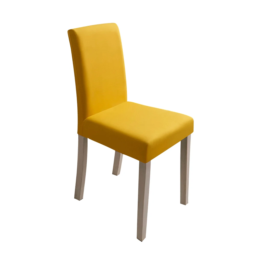 1/2/4/6 шт. сплошной Цвет чехол для кресла спандекс эластичные чехлов чехлы на стулья для Обеденная свадебный банкет в отеле - Color: Yellow