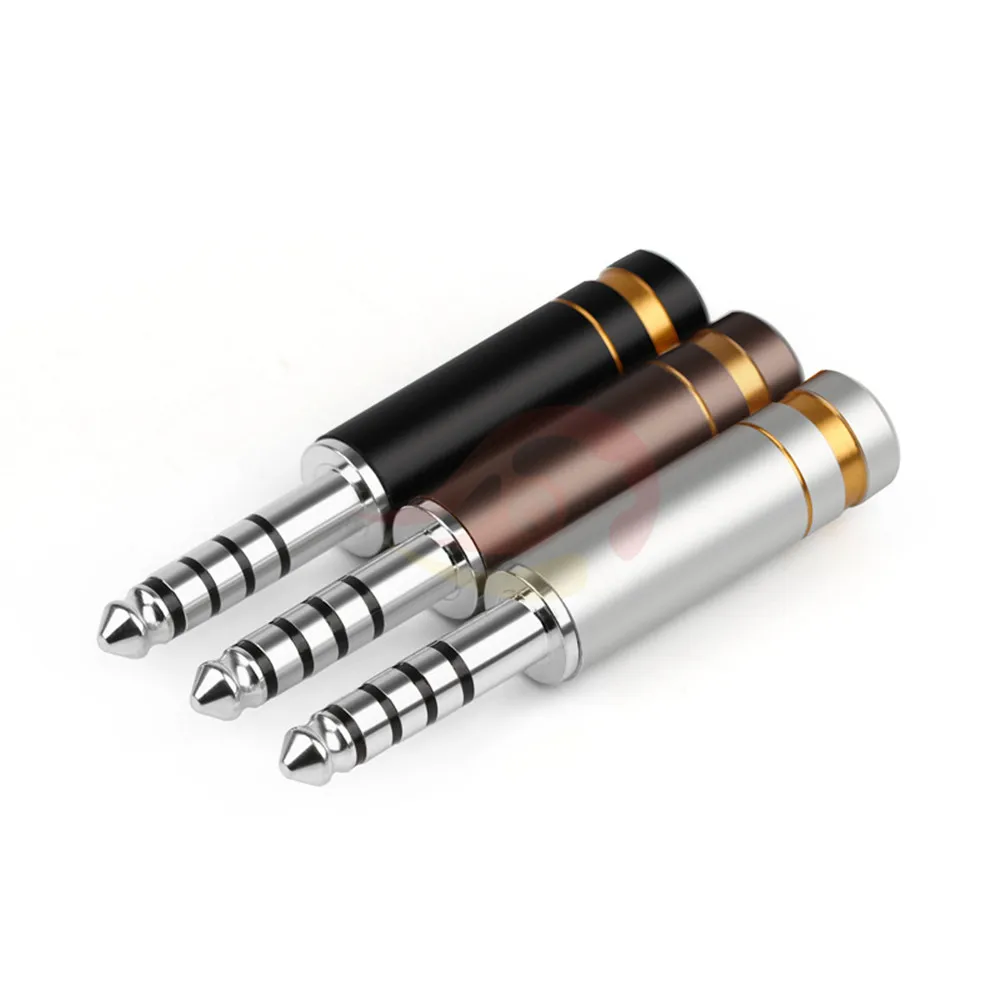 5PCS 4 4mm Jack 5 Pole Audio Adapter Earphone Balanced Plug Rhodium Plating Copper Connector DIY Headphone Jack