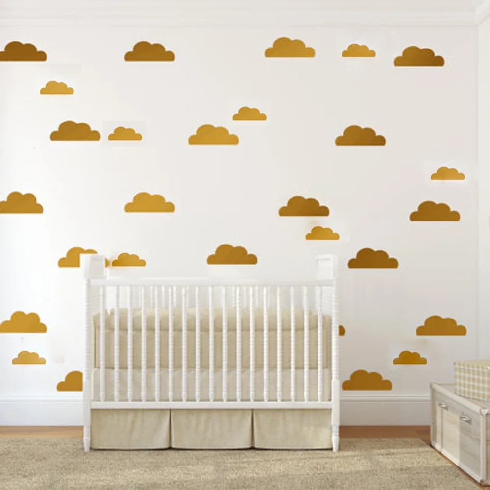 Экологичные виниловые наклейки на стену с изображением облаков и милых мультипликационных персонажей для детской комнаты, декор для детской комнаты в скандинавском стиле