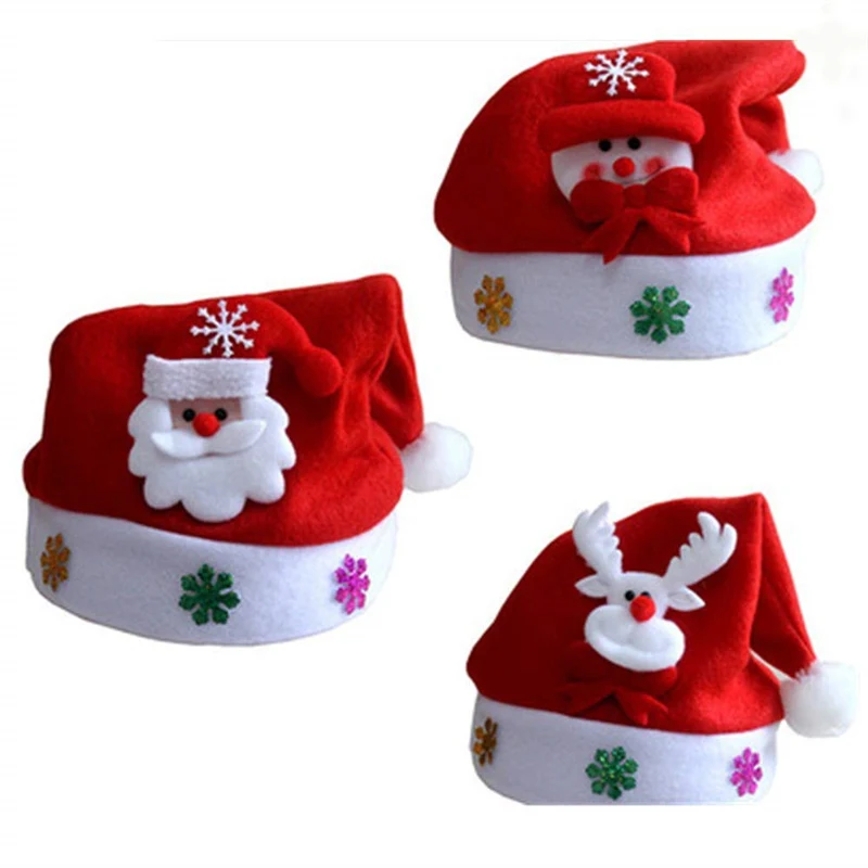 Cartoon Christmas Hat Christmas Decoration Children Adult Hat Red Velvet Headdress Gift Christmas Hat