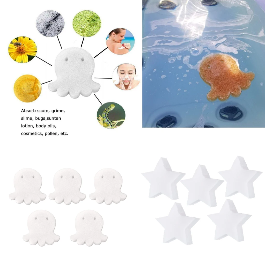 5pcs Scum Star Oil Absorbing Sponge - Perfect for Swimming Pool Spa and Hot Tub piscina Use