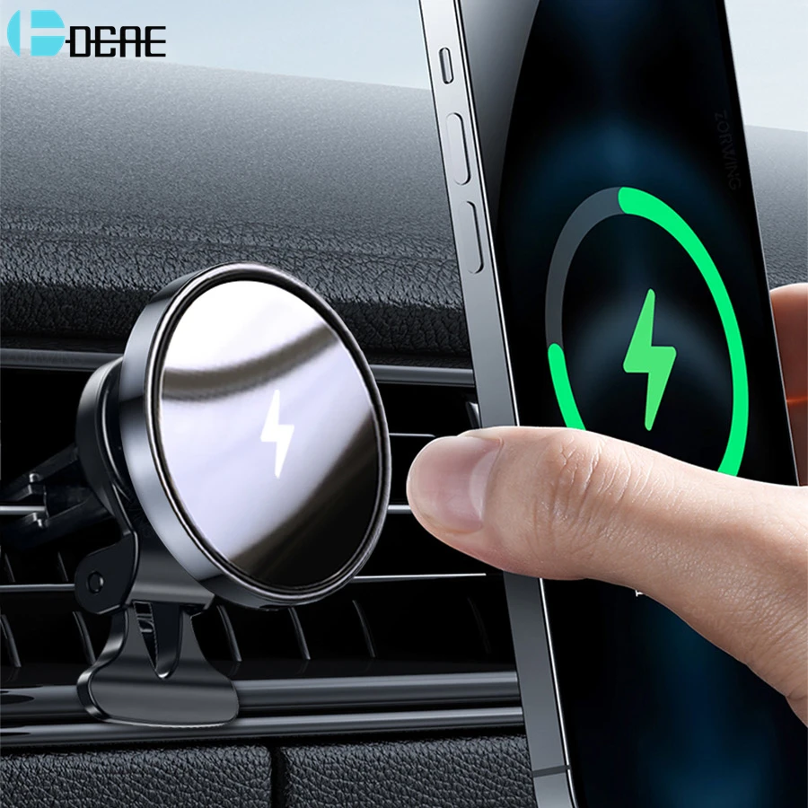 15W Fast Magnetic Wireless Car Charger for iPhone 12 Pro Max Mini Magnet Case 360° Rotation Air Vent Phone Mount Holder Chargers