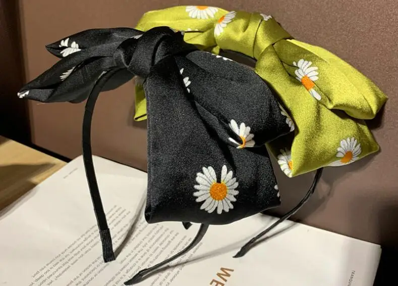 ladies headbands for short hair Solid Satin Bowknot Hairband Women Big Bow Headband Teen Girls Hairband Bow Knotted Center Women Hair Accessories Head Band hairclips