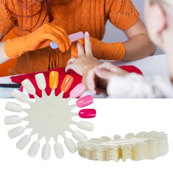 

10pcs Nail Art Display Card False Nail Tips Display Practise Flower Shape Palette Manicure Accessory
