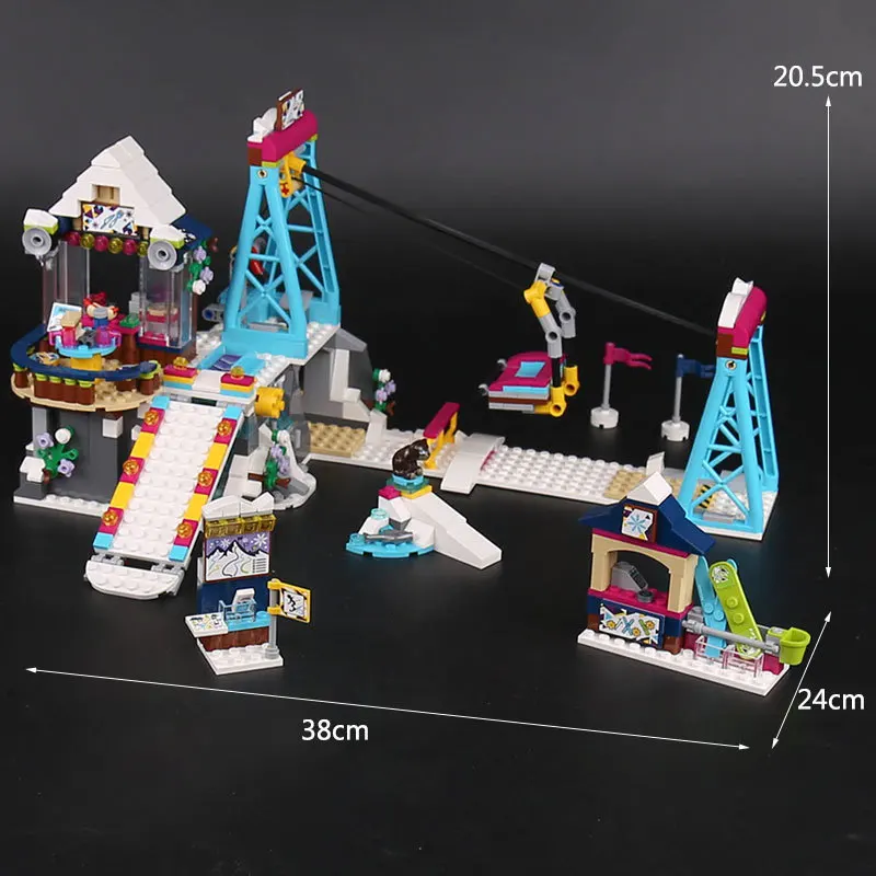 

01042 Girls Building Blocks Snow Resort Ski Lift Bricks Toys Princess DIY Model 10732 Compatible Legoland 41324
