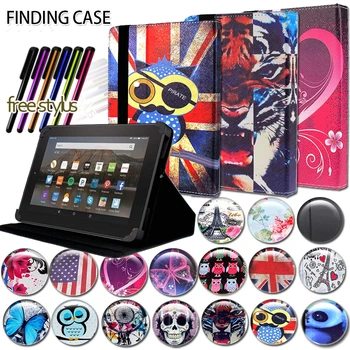 

Shockproof Multicolor Leather Stand Cover Case for Amazon Fire 7(5/7/9th) HD 8(5/6/7/8th) HD10(5/7th) Dust-proof Tablet Case+pen
