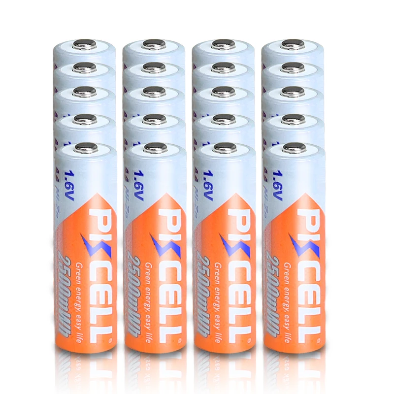 20PCS PKCELL AA 2500Mwh battery 1.6v ni-zn aa rechargeable batteries and 5pcs AA/AAA Battery box holder | Электроника