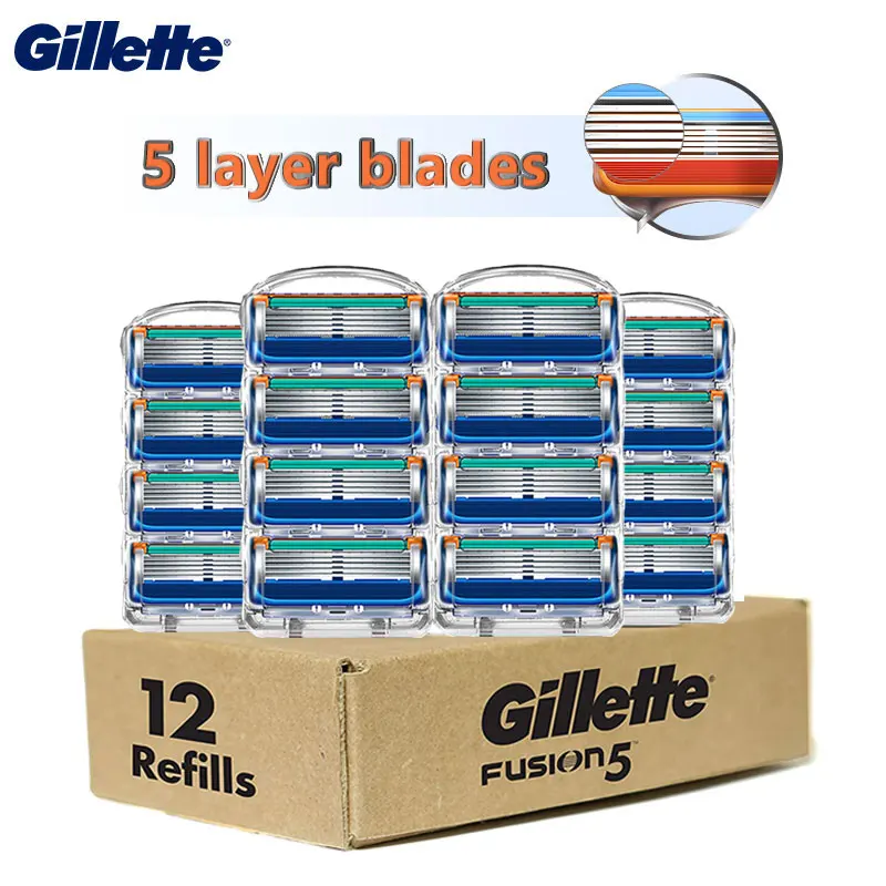 Gillette Fusion 5 Razor Blades Shaving Cassettes Satety Shaver Case For Men Original