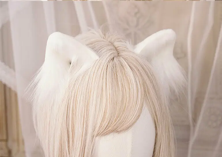 Plush Nekomimi Cat Ear Kemonomimi Lolita Hair Accessories Cosplay Handwork Sa