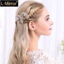 L. Mirror, 1 шт., новинка, ручная работа, свадебные заколки для волос, кристаллы, для девушек и женщин, для свадебной вечеринки, декоративные украшения, аксессуары, головной убор, Hea