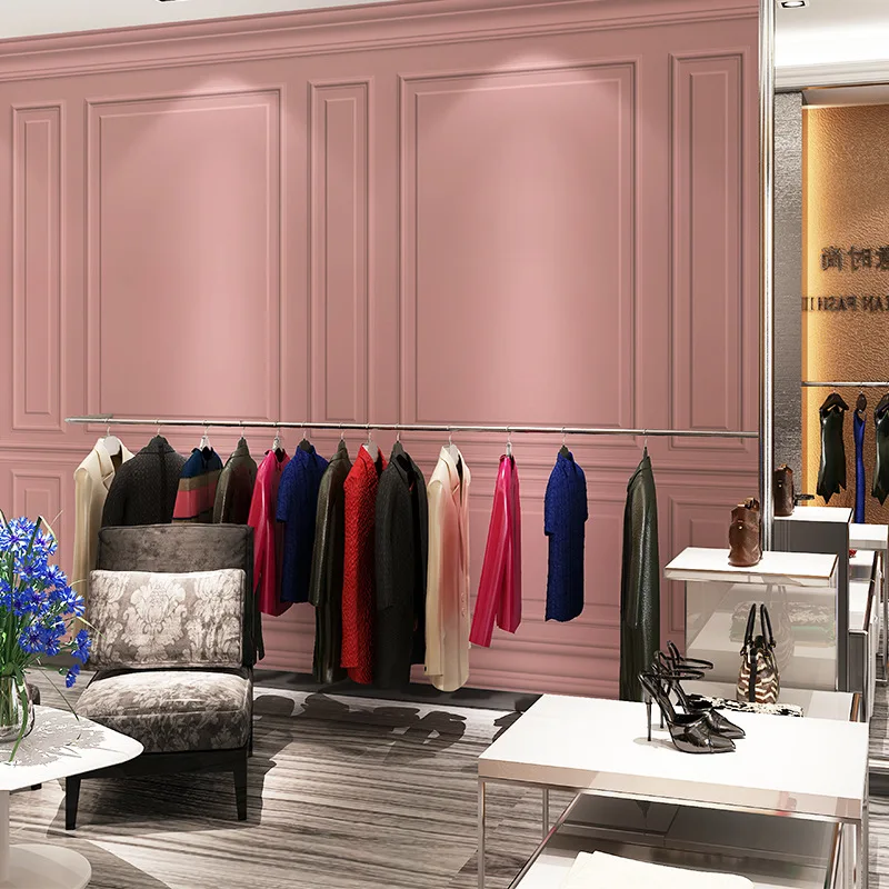 

Northern European-Style 3D Pink Plaster Customizable Wallpaper Beauty Clothing Store Wallpaper Online Celebrity Photo Shoot Live