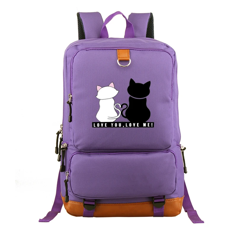 Love You Love Me, сумка для ноутбука для мужчин и женщин с принтом кошки, Eastpack, рюкзак для колледжа, школьная сумка для подростков, на заказ, повседневный рюкзак, рюкзаки