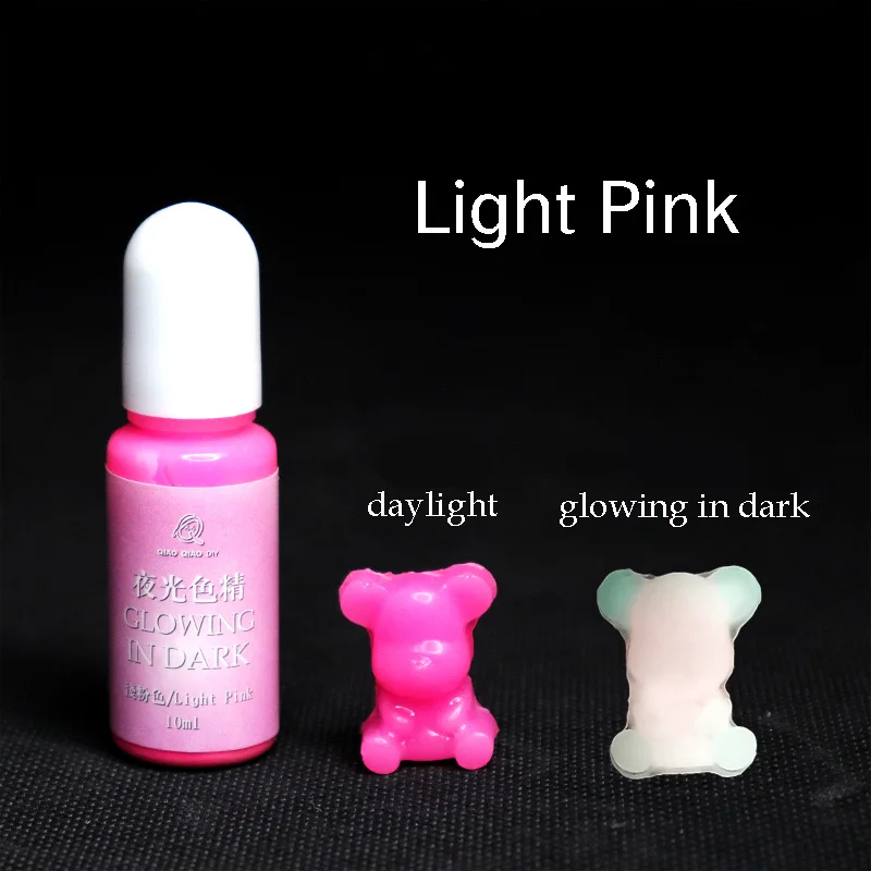 Light Pink QIAOQIAO DIY 10 г/бутылка УФ смола светящийся в темноте пигмент DIY ручной работы искусство ремесла окрашивающий краситель - Цвет: Light Pink