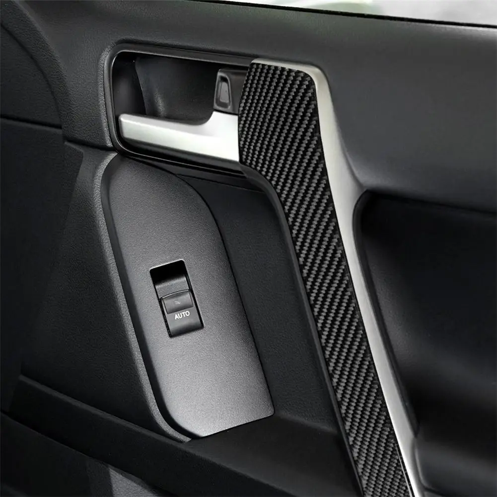 

4PCS/Set Car Interior Sticker Door Handle Trim Carbon Fiber Sticker for Toyota Land Cruiser Prado 2010-2018 Year Car Styling