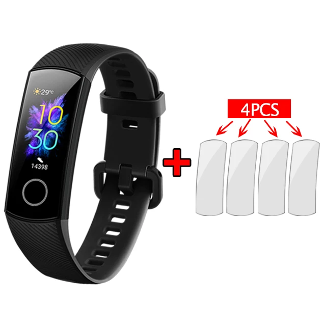 Смарт-браслет huawei Honor Band 5, Оксиметр, сенсорный экран, волшебный цвет, для плавания, для обнаружения сердечного ритма, сна, сна, Honor Band 5 - Color: Black add films