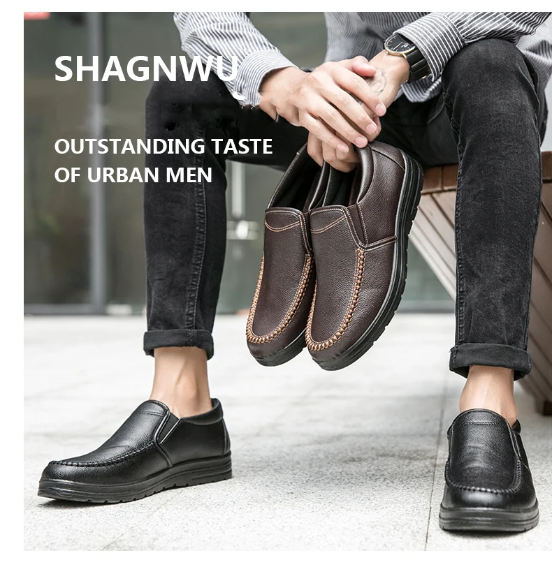 Men Loafers Light Leather Casual Shoes 2020 Autumn Male Outdoor Walking Shoes Comfortable Mens Sneakers Soft Loafers Mens Shoes
