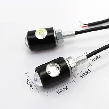 

1Pair Universal Motorcycle LED Mini Turn Signal Eagle Eye Shape Turn Indicators E7CA
