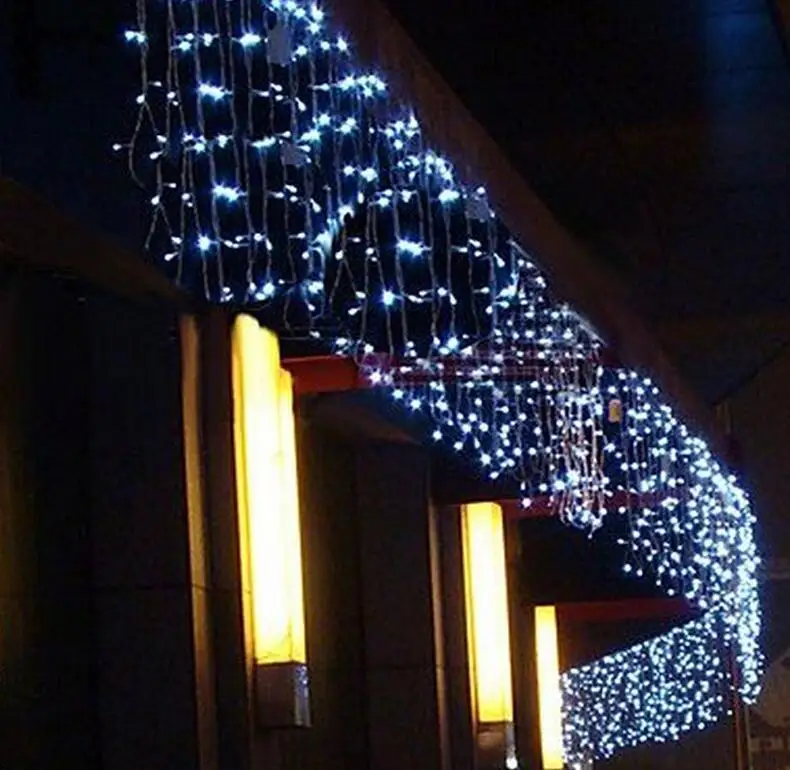 Наружный 16 м x 0,8 м 512 лампочек 24 в безопасное напряжение светодиодный светильник-Гирлянда для занавесок для рождественской вечеринки, свадьбы, праздника, декоративный светильник s - Испускаемый цвет: Синий