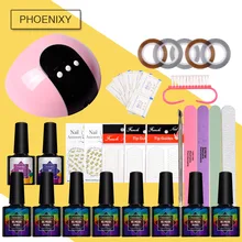 Маникюрный набор Комплект гель-лаков для ногтей 24 Вт Светодиодный светильник 8 шт. 8 мл набор инструментов для дизайна ногтей лак Полупостоянный все для маникюра