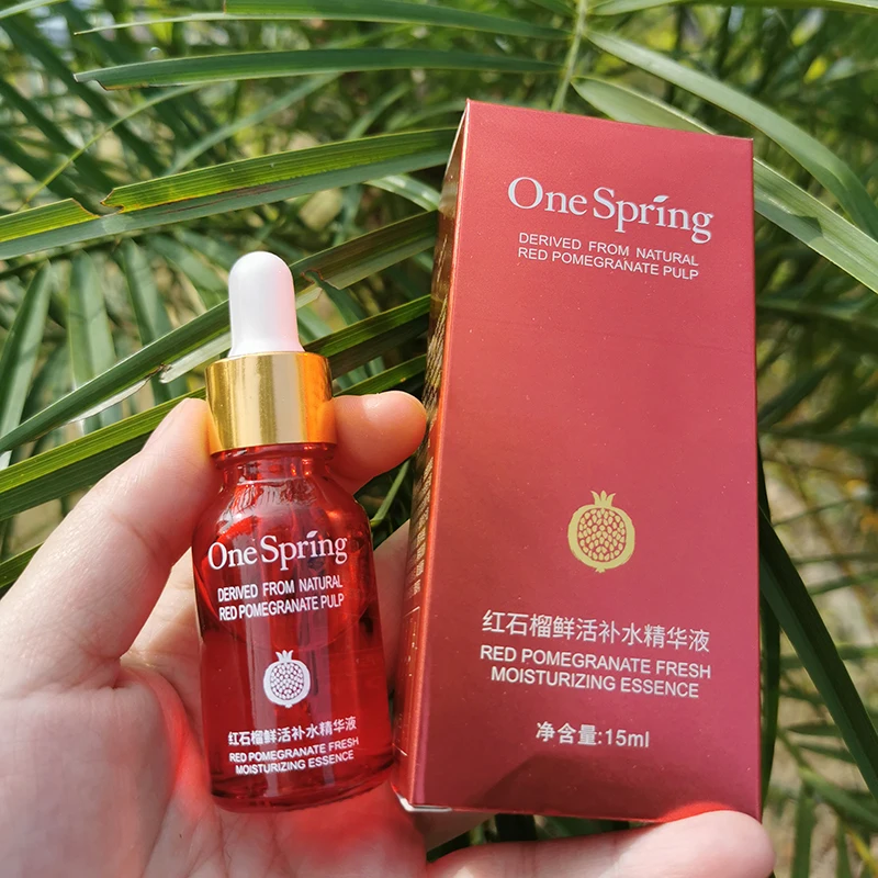 Fresh Red Pomegranate Face Serum Moisturizing Oil Control Facial Essence Liquid Shrink Pores Improve Roughness Skin Care 15ml