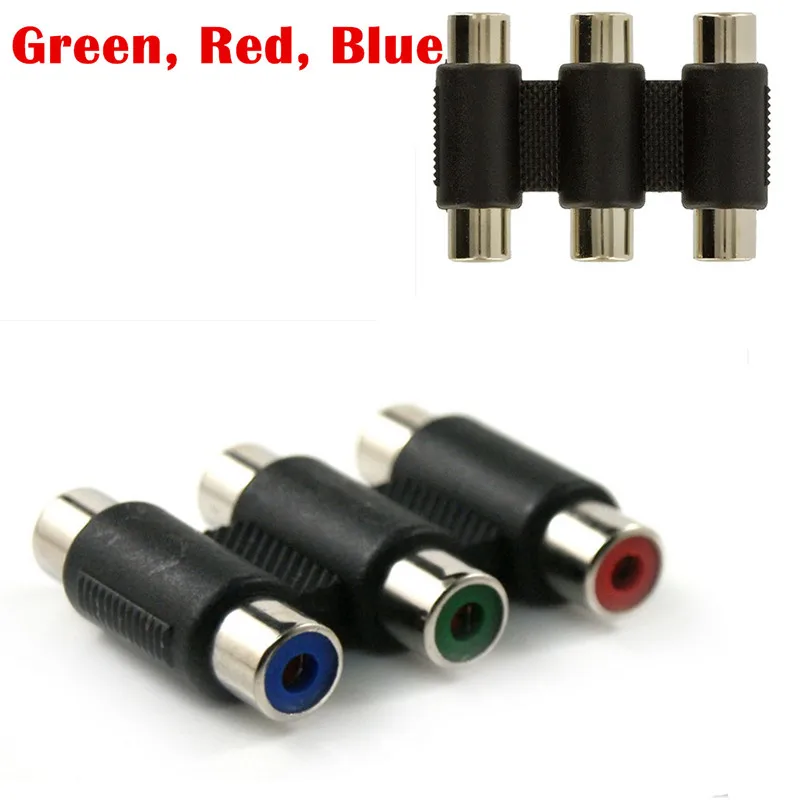 

3 RCA AV Audio Video Female To Female Coupler Adapter Joint Connector