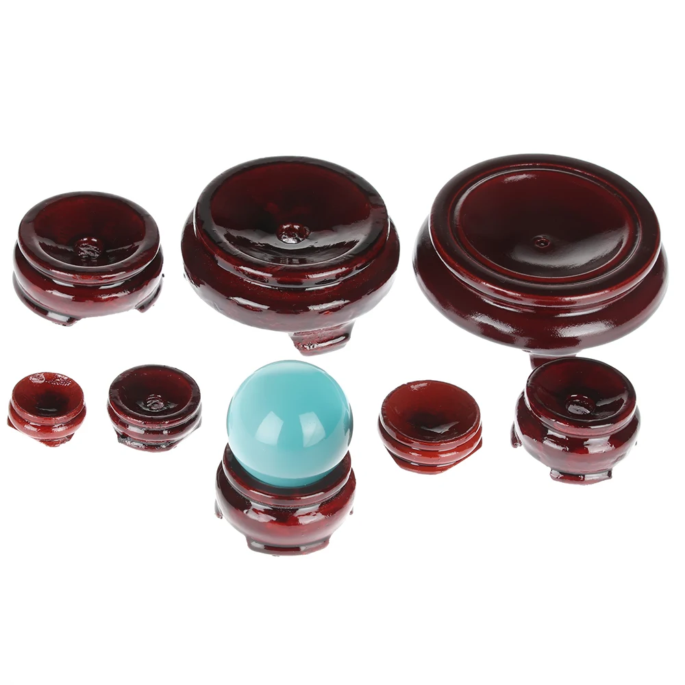 천연 나무 크리스탈 볼 글로브 베이스, 나무 미니어처 디스플레이 스탠드, 레트로 동상 받침대, 매직 구체 우드 홀더, 홈 데코