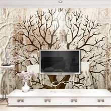 Настроить Европейский стиль трехмерный лес Лось гостиной диван ТВ фон Большое Настенное панно на заказ зеленые обои